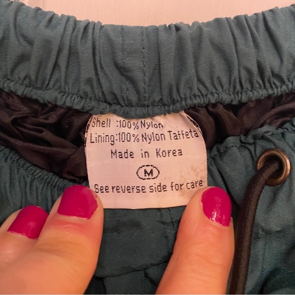 Vintage Nylon Rain Snow Pants Teal Green Size Medium - Picture 6 of 6